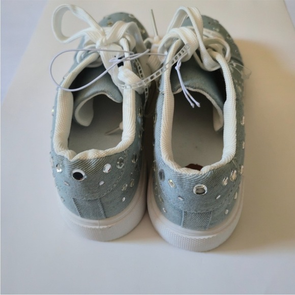 Blue denim Sneakers with Sparkle Accents - Picture 4 of 11